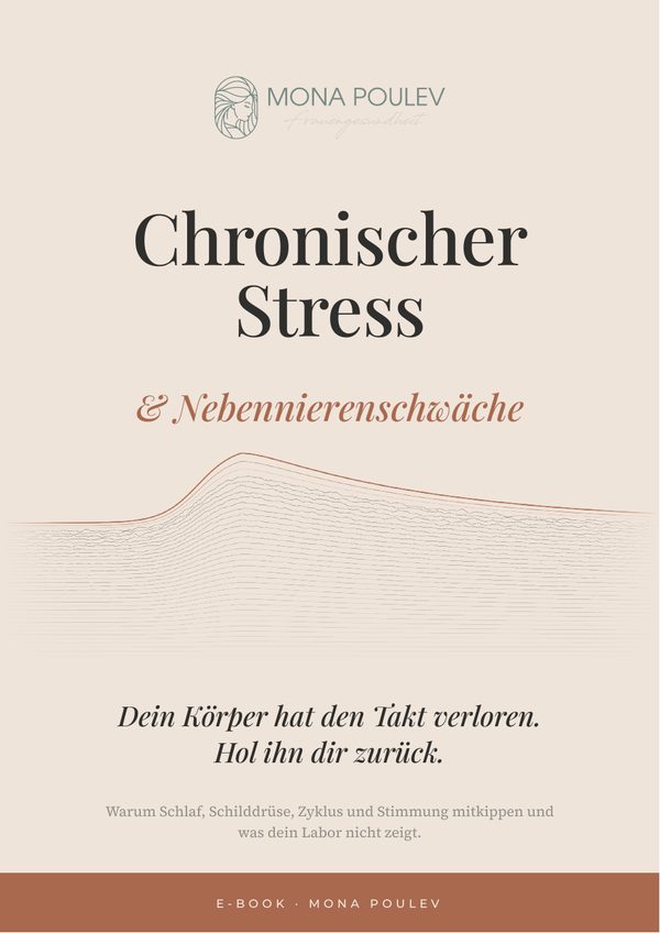 Cover of the German e-book “Chronischer Stress und Nebennierenschwäche” by Mona Poulev